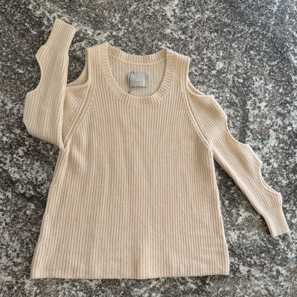 Zoe Jordan Size S/M Sweater Cold Shoulder Cut Out Sleeves
